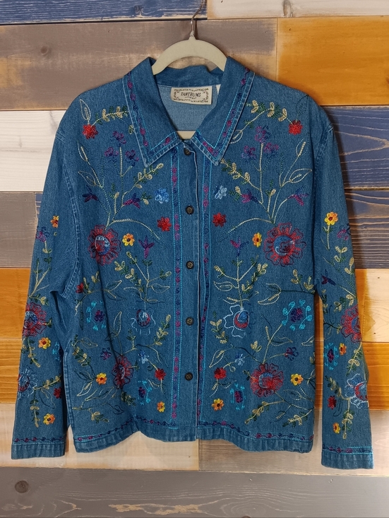 Tantrums Jackets & Blazers - Tantrums Embroidered Denim Jacket XL Western